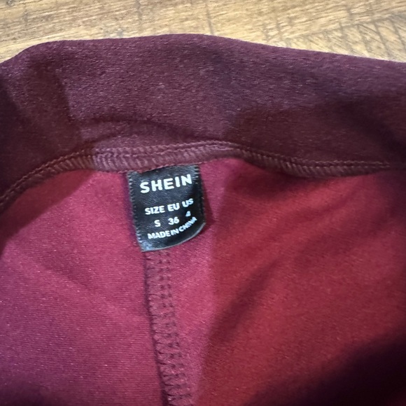 SHEIN Deep Burgundy Skinny Work Pants - Picture 4 of 10